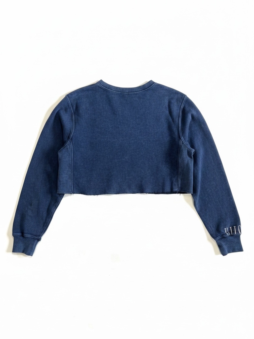 AllSaints Cropped Navarre Navy Scoop Crewneck Sweater